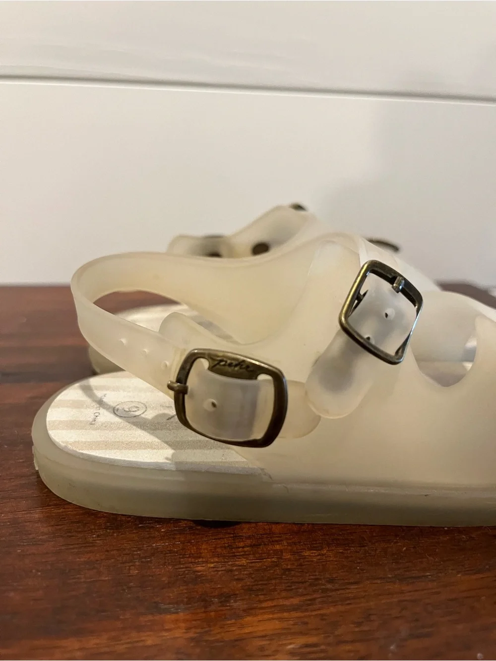 Pehr Kids Splash Sandal Translucent Clear Double Buckle - Size 9